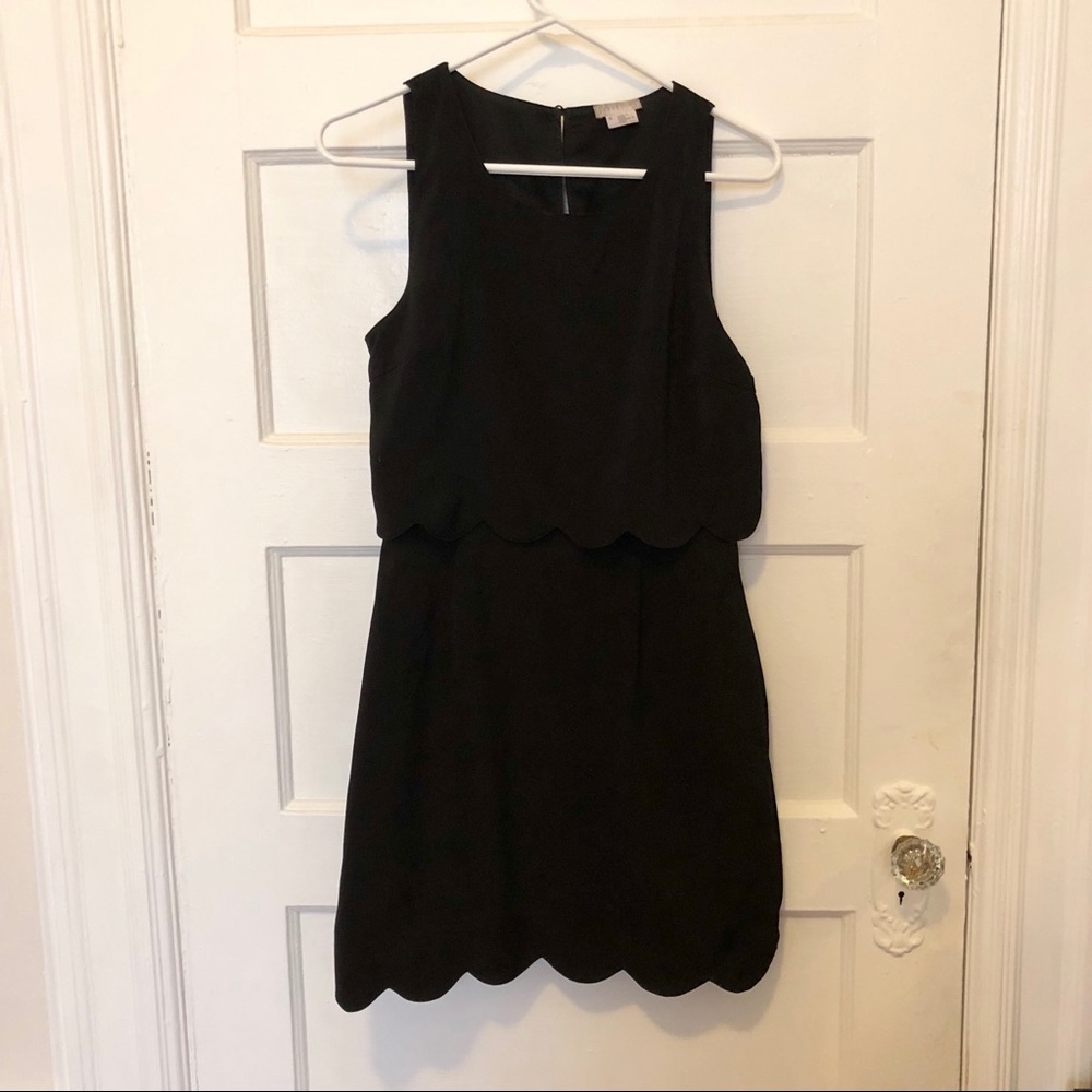 Urban Outfitters black sheath dress w/ scallop hem
